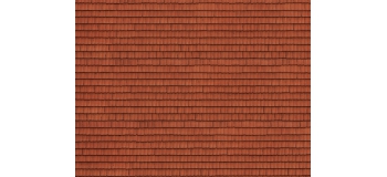 Modélisme ferroviaire : NOCH - NO56670 - Feuille en carton 3D “Tuiles”, rouge